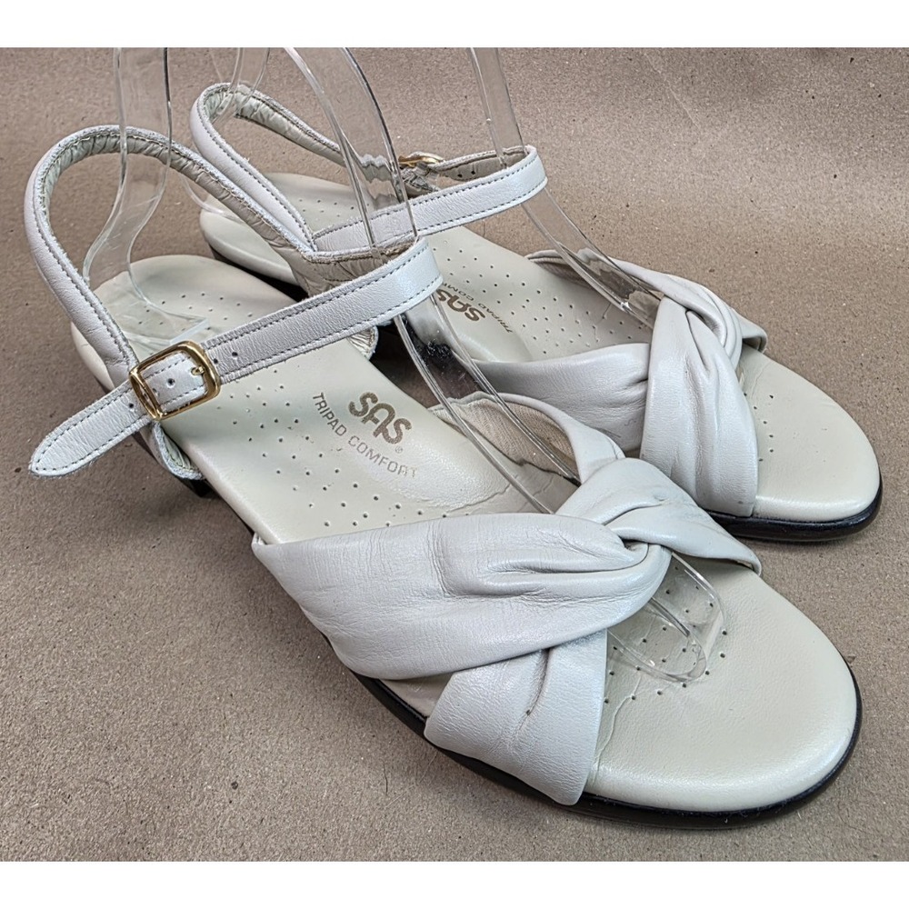SAS (Sz 9 M) Twist Again Women's Tripod Comfort Sandals Shoes Beige Off white